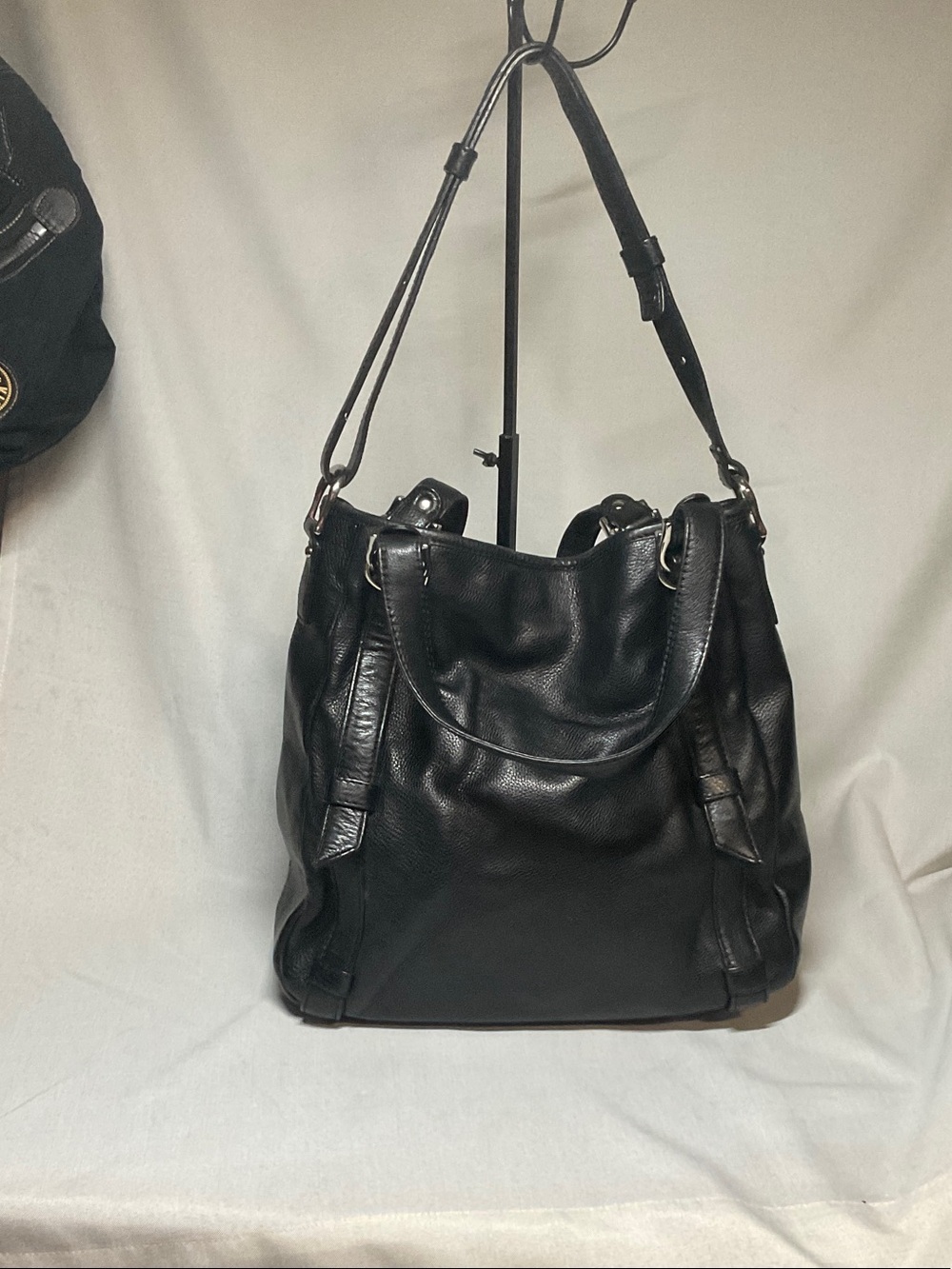 Banana Republic Classic Black Leather Large Tote Bag